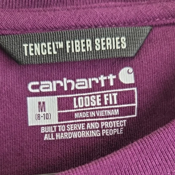 Carhartt Women's Purple Sweatshirt with Logo Sleeve - Picture 2 of 6